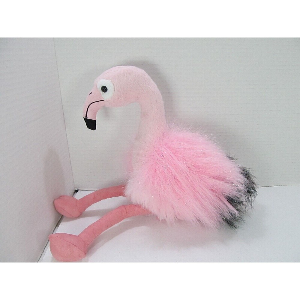 Aurora Luxe Boutique  Ava Flamingo Stuffed Animal Sparkle Fur 12"
